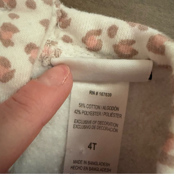 Nicole Miller Girl’s Pink White Leopard Print Tulle Sweatshirt Pants Sweatsuit - Picture 7 of 8